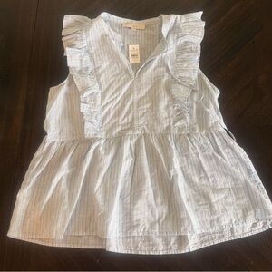 NWT Blue & White Loft Stripped Shirt Size Medium